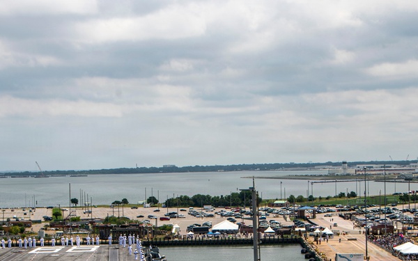 USS Nimitz pulls into Naval Station Norfolk for a Homeport Shift