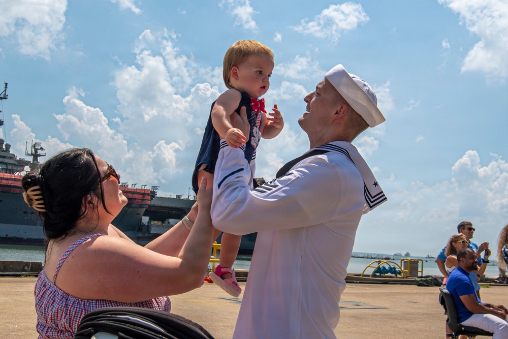 Nimitz Sailors Meet Loved Ones on The Pier