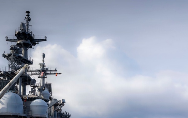 USS Kearsarge LHD 3 Conducts Replenishment at Sea