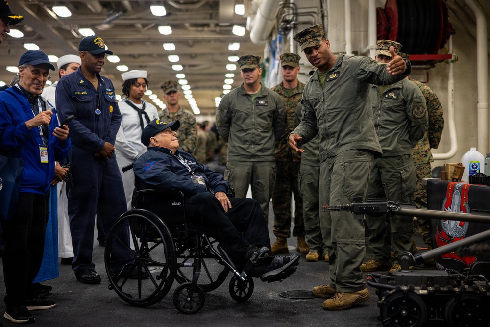 WWII Navy Veteran Tours USS Arlington for INR250