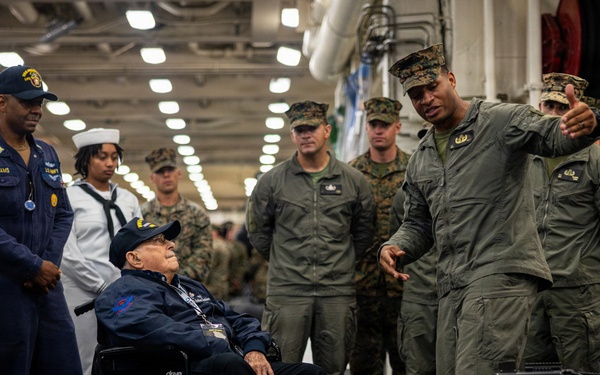 WWII Navy Veteran Tours USS Arlington for INR250