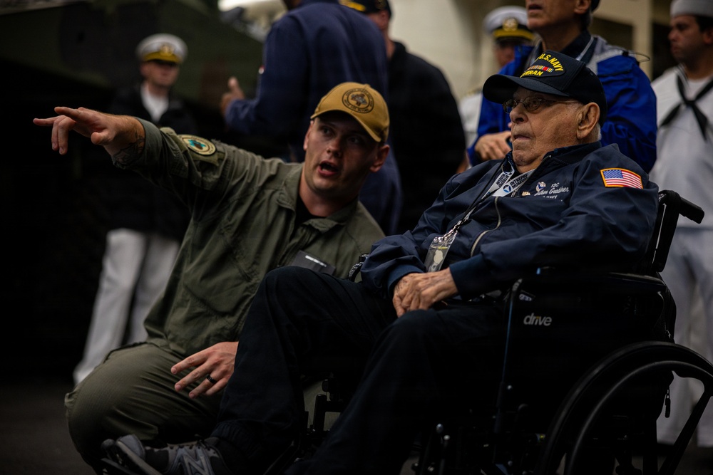 WWII Navy Veteran Tours USS Arlington for INR250