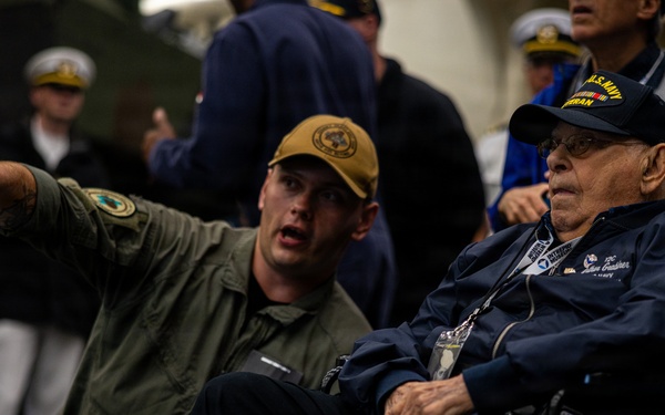 WWII Navy Veteran Tours USS Arlington for INR250