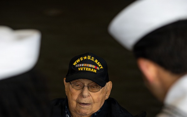 WWII Navy Veteran Tours USS Arlington for INR250