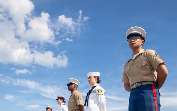 USS Arlington (LPD 24) arrives in Boston for SAIL 250 Boston