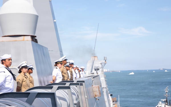 USS Arlington (LPD 24) arrives in Boston for SAIL 250 Boston