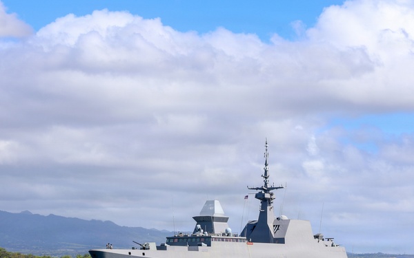 RSS Steadfast departs Pearl Harbor to begin RIMPAC 2026 sea phase