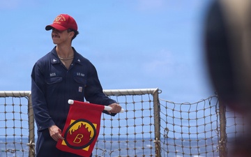 USS Carl M. Levin conducts firefighting drills during RIMPAC 2026