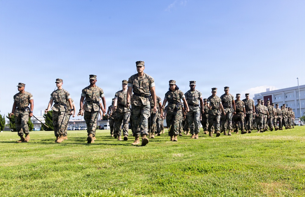 Marine Corps Air Station Iwakuni Hosts Inaugural Sergeants School: NCOs practice drill and ceremony