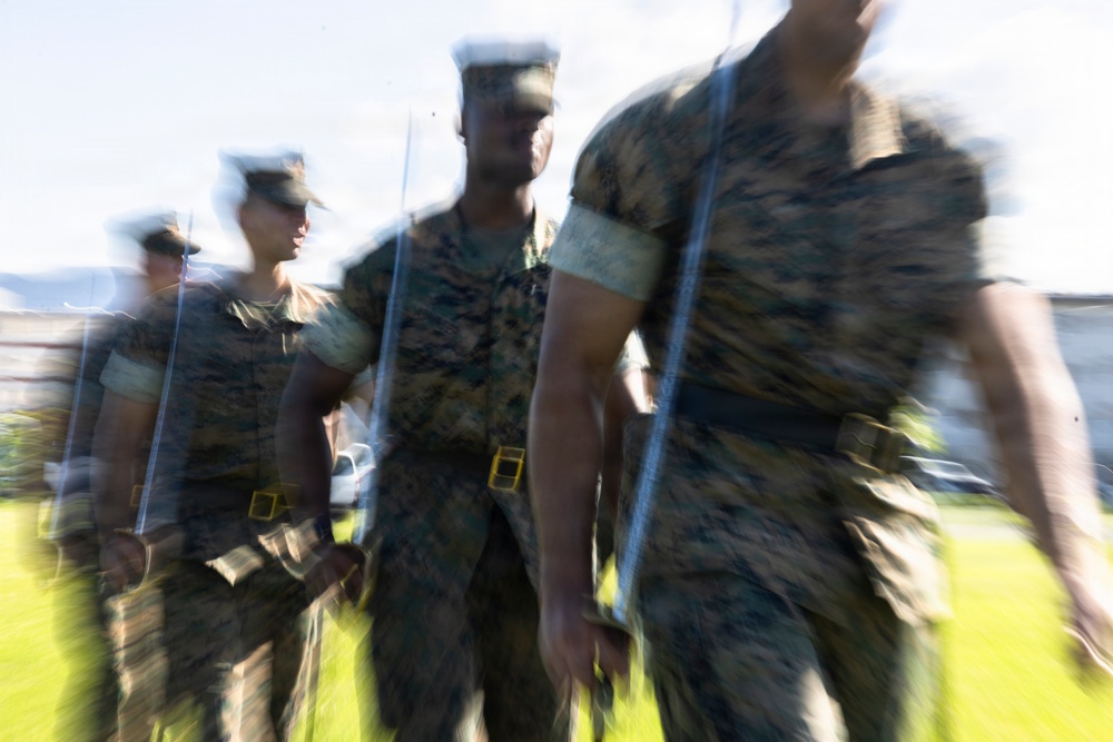 Marine Corps Air Station Iwakuni Hosts Inaugural Sergeants School: NCOs practice drill and ceremony