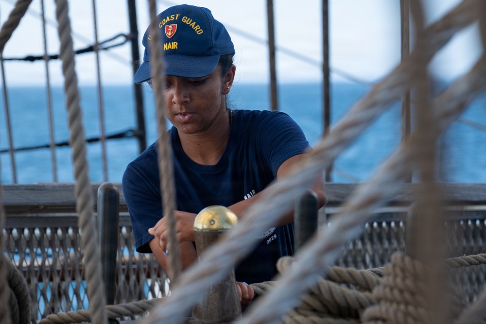 US Coast Guard Cutter Eagle participates in Sail250 Five Sisters Race to Boston