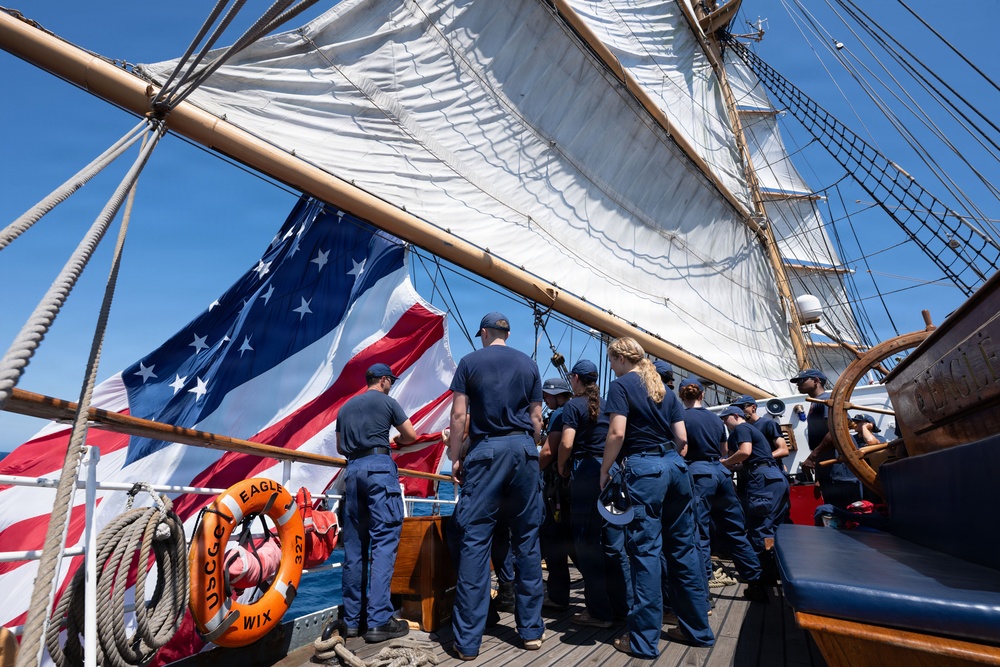 US Coast Guard Cutter Eagle participates in Sail250 Five Sisters Race to Boston