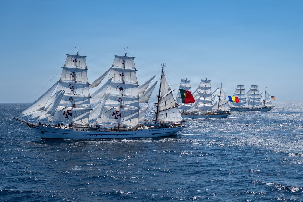 US Coast Guard Cutter Eagle participates in Sail250 Five Sisters Race to Boston