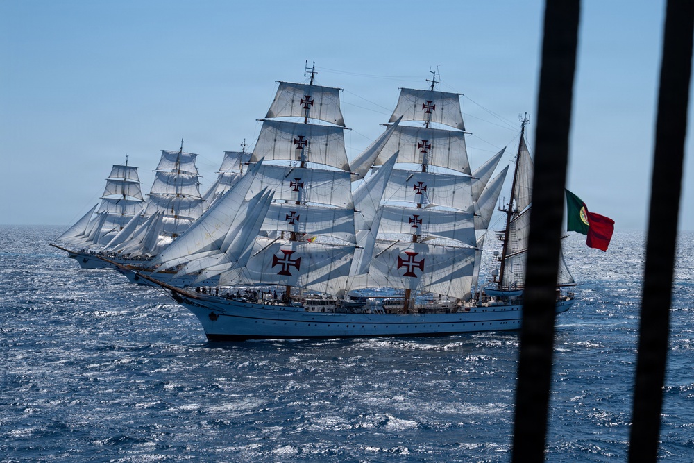 US Coast Guard Cutter Eagle participates in Sail250 Five Sisters Race to Boston