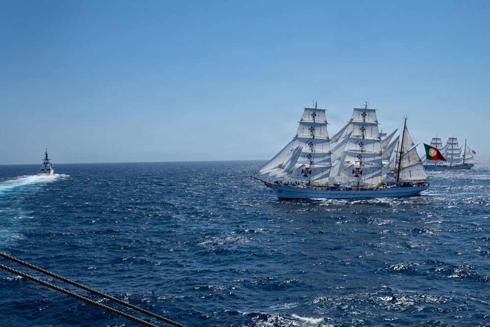 US Coast Guard Cutter Eagle participates in Sail250 Five Sisters Race to Boston