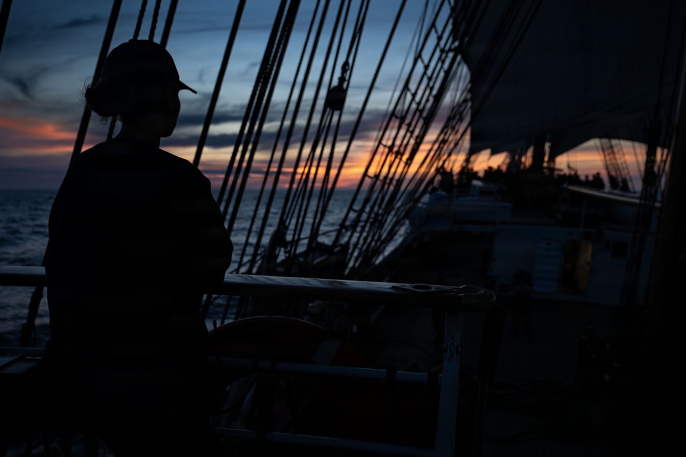 US Coast Guard Cutter Eagle participates in Sail250 Five Sisters Race to Boston