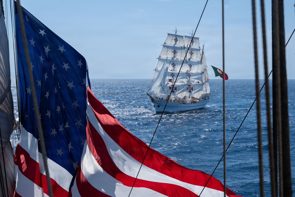US Coast Guard Cutter Eagle participates in Sail250 Five Sisters Race to Boston