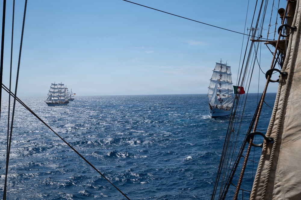 US Coast Guard Cutter Eagle participates in Sail250 Five Sisters Race to Boston