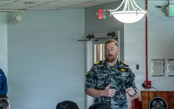Partner nations participate in an Area Maritime Security Training and Exercise Program tabletop exercise during RIMPAC 2026