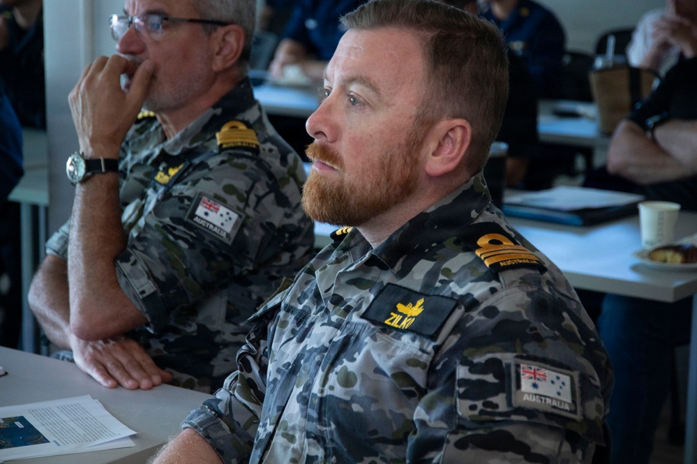 Partner nations participate in an Area Maritime Security Training and Exercise Program tabletop exercise during RIMPAC 2026