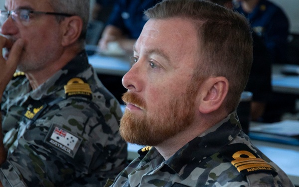 Partner nations participate in an Area Maritime Security Training and Exercise Program tabletop exercise during RIMPAC 2026