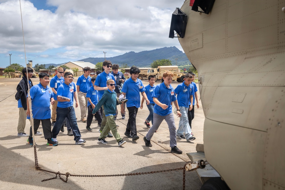 25th CAB Hosts Pearl Harbor Aviation Museum Jr. High Boys Summer Camp