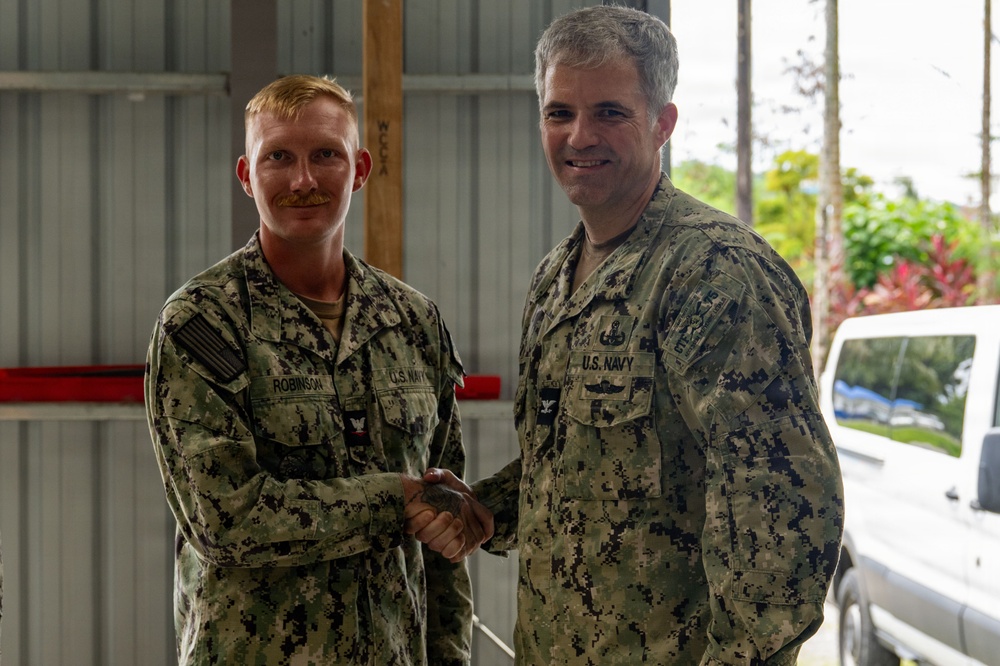 CTF 75 leadership visits NMCB 11, Civic Action Team in Palau