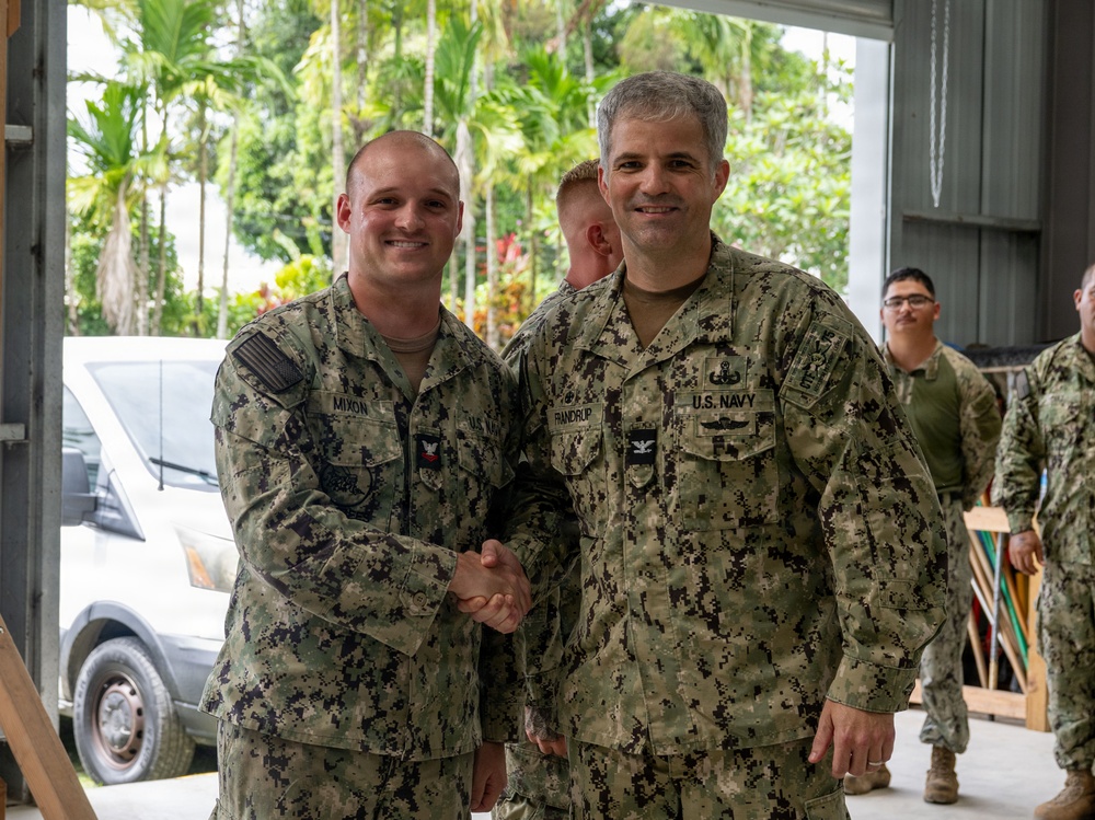 CTF 75 leadership visits NMCB 11, Civic Action Team in Palau