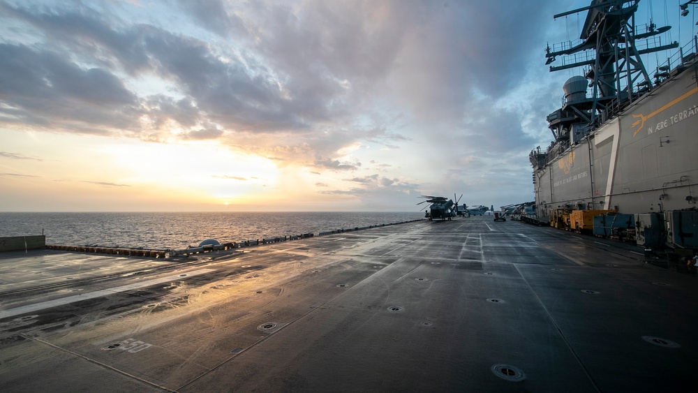 A Sunrise on the Flight Deck of USS Tripoli