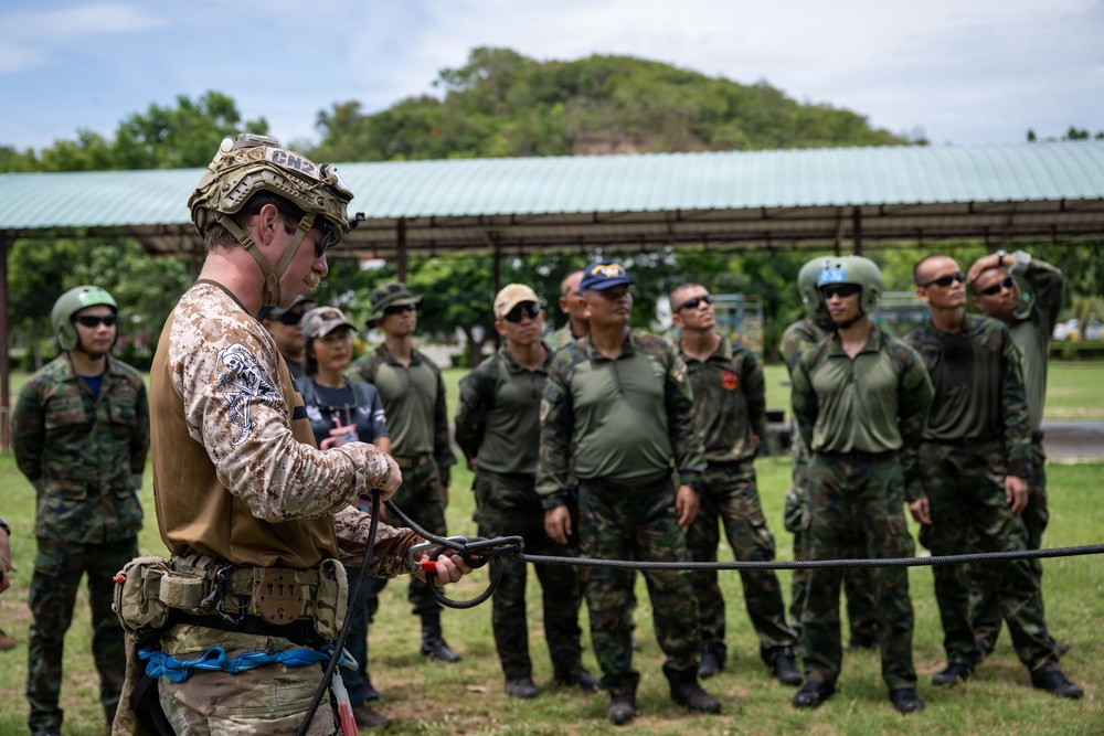 EODMU 5 conducts rappelling exercise with the Royal Thai Navy during CARAT 2026