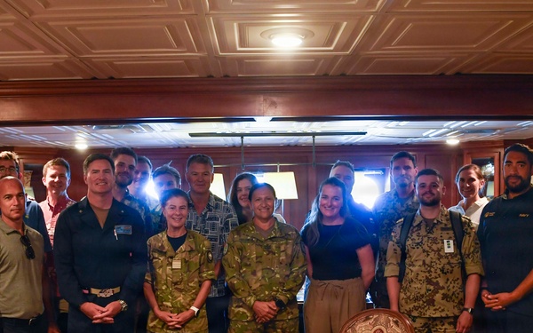 Allied military personnel visit USS Theodore Roosevelt during RIMPAC 26