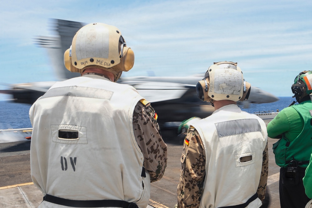 German Navy visits USS Theodore Roosevelt during RIMPAC 26
