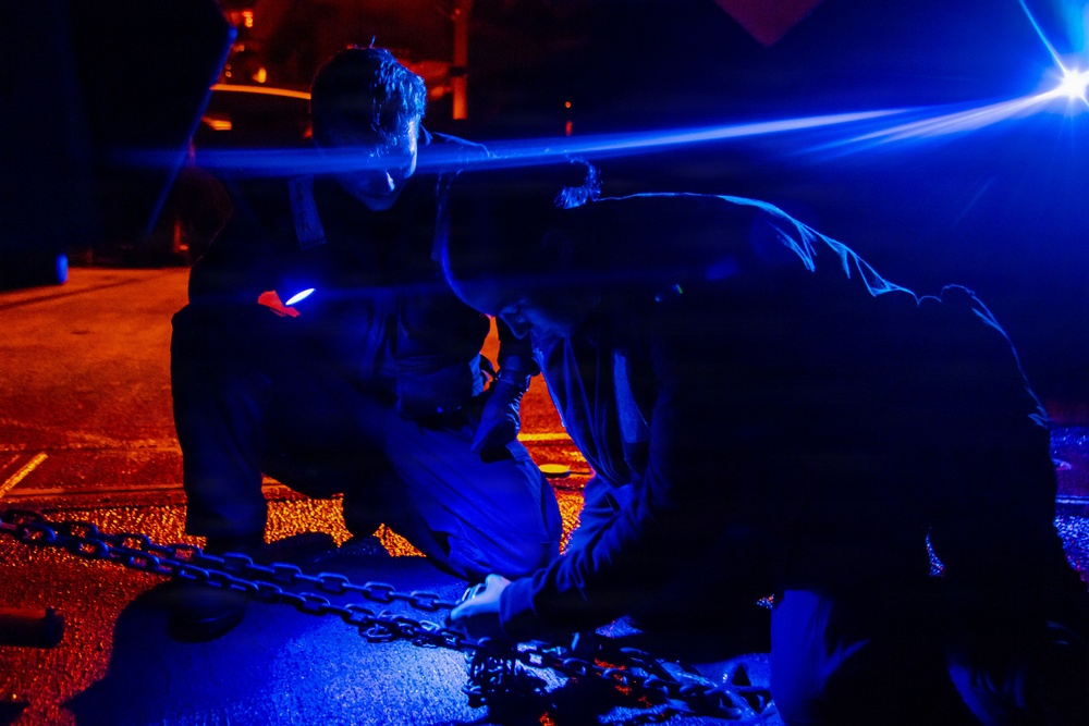 USS Theodore Roosevelt flight deck maintenance during RIMPAC 2026