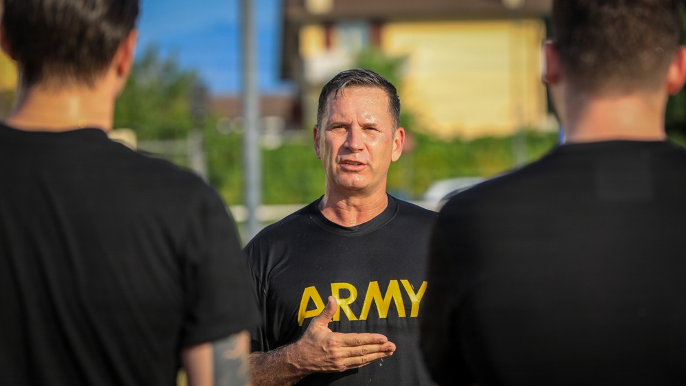 USAFRICOM command senior enlisted leader joins SETAF-AF Soldiers for physical readiness training