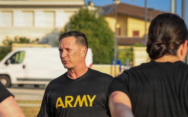 USAFRICOM command senior enlisted leader joins SETAF-AF Soldiers for physical readiness training