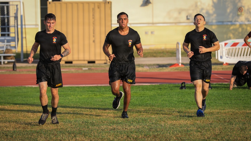 USAFRICOM command senior enlisted leader joins SETAF-AF Soldiers for physical readiness training