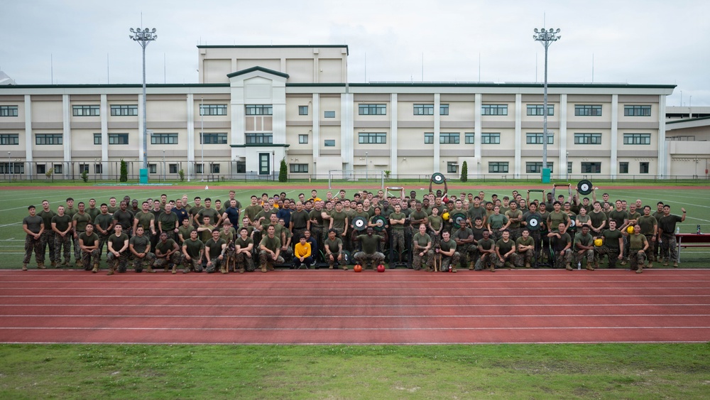 MCIPAC Sgt. Maj. conducts PT with MCAS Iwakuni Marines and Sailors