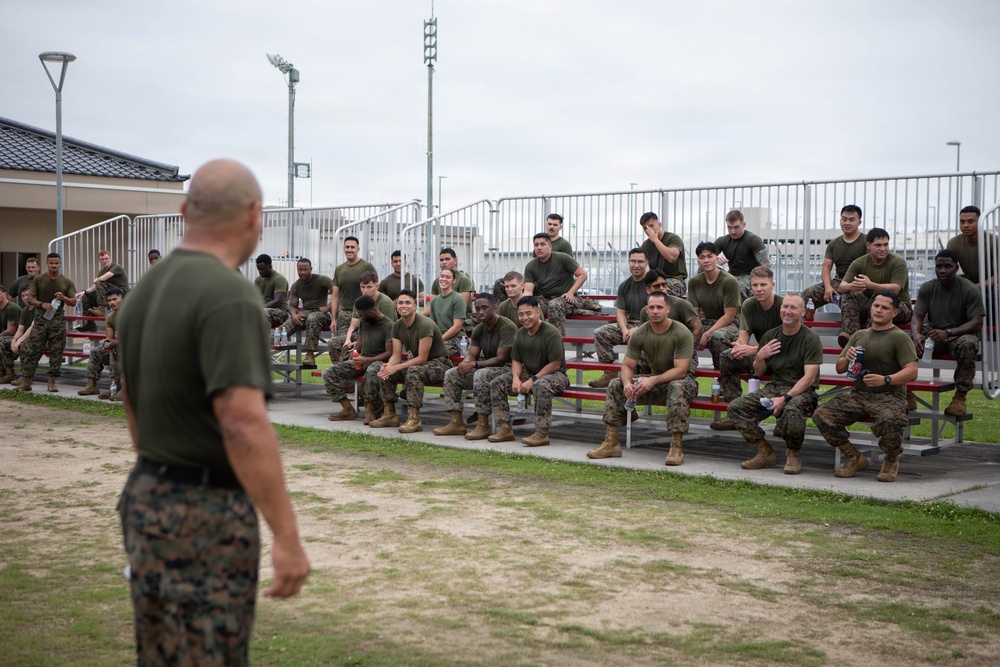 MCIPAC Sgt. Maj. conducts PT with MCAS Iwakuni Marines and Sailors