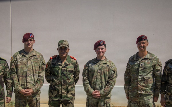 Royal Moroccan Armed Forces Maj. Gen. Mohsine Bensdira meets with SETAF-AF leaders