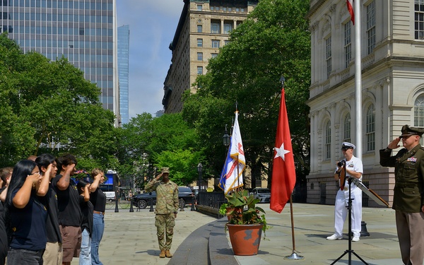 Recruiters host Joint Oath of Enlistment, Drill Team Performance at City Hall