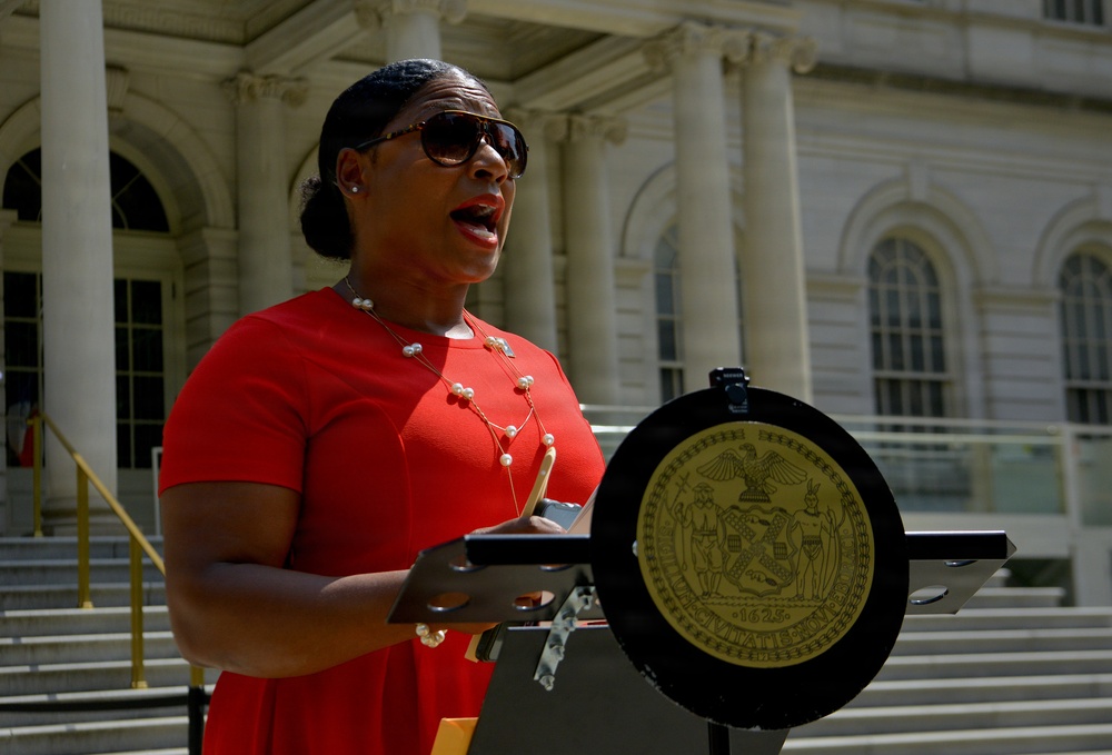 Recruiters host Joint Oath of Enlistment, Drill Team Performance at City Hall