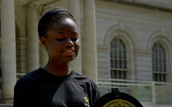 Recruiters host Joint Oath of Enlistment, Drill Team Performance at City Hall