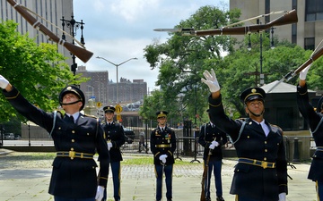 Recruiters host Joint Oath of Enlistment, Drill Team Performance at City Hall