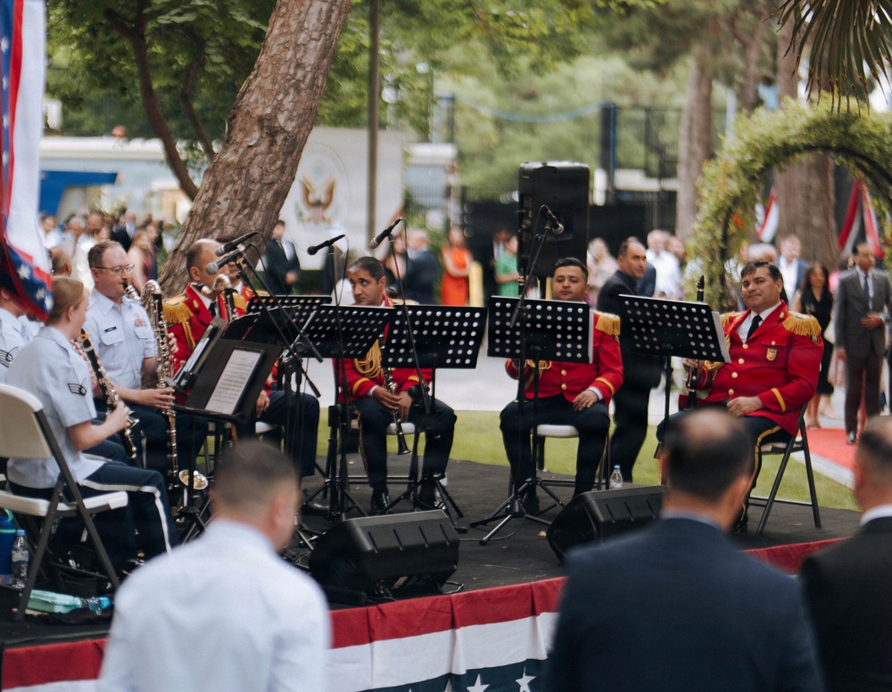 Members of U.S. Air Forces in Europe Band Perform with the Azerbaijani Ministry of Defense Band