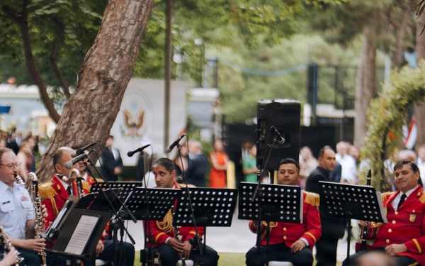 Members of U.S. Air Forces in Europe Band Perform with the Azerbaijani Ministry of Defense Band