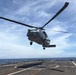 An MH-60R Seahawk helicopter, assigned to Helicopter Maritime Strike Squadron (HSM) 48, takes flight aboard the littoral combat ship USS Billings (LCS 15).