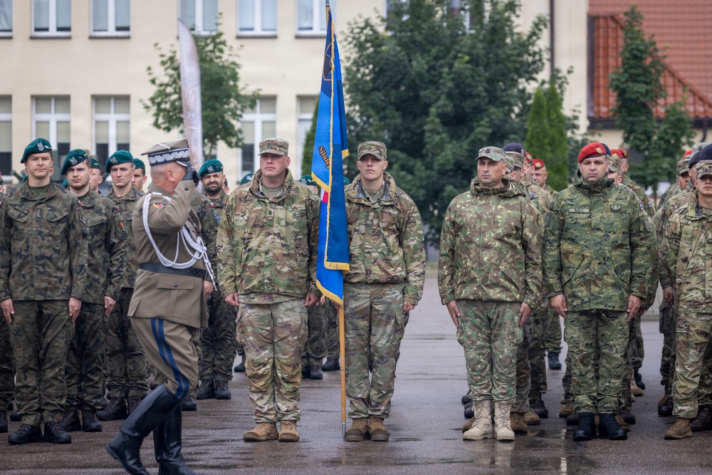 U.S. Army and NATO Soldiers participate in the celebration of 32nd anniversary of the 15th Giżycko Mechanized Brigade in Poland