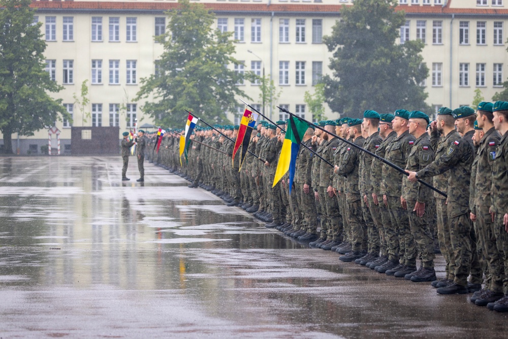 U.S. Army and NATO Soldiers participate in the celebration of 32nd anniversary of the 15th Giżycko Mechanized Brigade in Poland