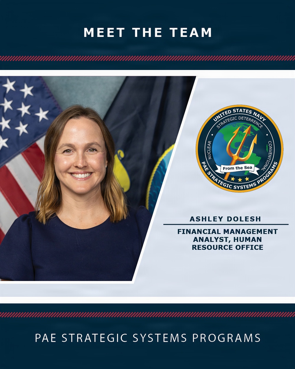 Meet the Team: Ashley Dolesh, Financial Management Analyst, Portfolio Acquisition Executive Strategic Systems Programs