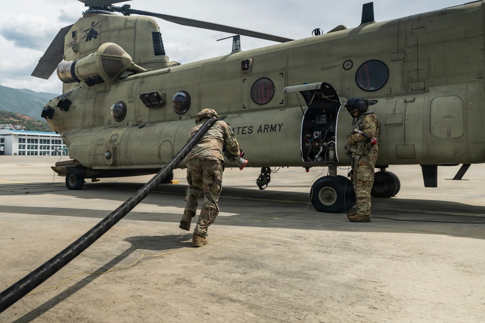 CRE Conducts CH-47 Refueling Operations